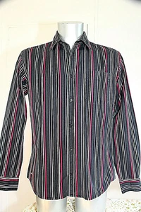 Black Striped Multicolor Eden Park Club House Shirt Size M Excellent Condition - Picture 1 of 1