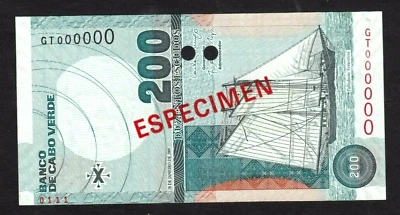 Cape Verde 200 escudos  Specimen 2005 P-68s     UNC - Image 1 of 2