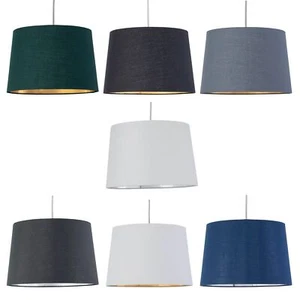 Moderna pantalla colgante o pantalla de mesa de tela cilíndrica cónica de 28 cm de fácil ajuste - Imagen 1 de 43