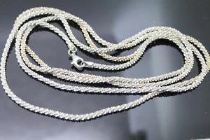 COLLAR BRILLANTE DOS TONOS REMOLINO PLATA ESTERLINA 42"" - Imagen 1 de 2