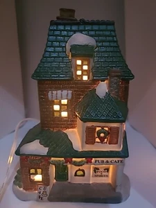 Christmas Village Pub And Cafe Lighted. - Picture 1 of 5