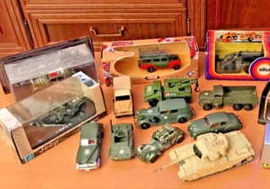 LOT MILITAIRES SOLIDO / 1 CHAR POLYSTIL 1 SIKU 1/50 CAMION JEEP WILLIS - Foto 1 di 6