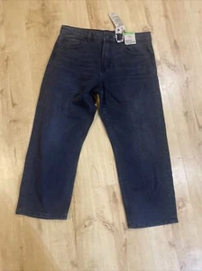 Pantalones de mezclilla M&S tobillo recto Grazer tiro alto talla 12 cortos gris carbón - Imagen 1 de 4