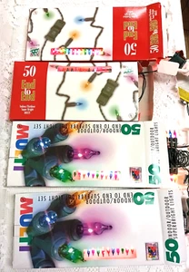 4 Boxes VTG Super Bright 50 MULTI COLOR Christmas String Lights INDOOR/OUTDOOR - Picture 1 of 8