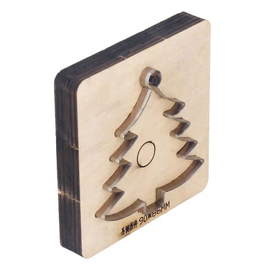 Christmas Tree Alloy Steel And Birch Wood Punch Cutter Mould Leather Cutting Die - Image 1 of 4