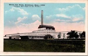 Hutchinson KS Morton Salt Works Plant Largest In World 1920s WB postcard P28 - Picture 1 of 2