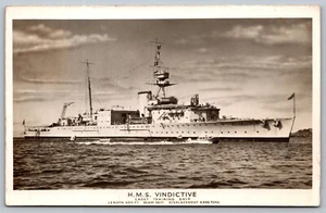 RPPC HMS Vindictive Cadet Training Ship Royal Navy Real Photo Posted Postcard L4 - Picture 1 of 2