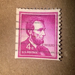 Abraham Lincoln Postage Stamp 4 Cent Purple Rare Great Condition! - Picture 1 of 2