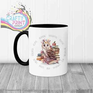 Owl Books Teacher Printed Mug plus coaster Teacher Gift, end of term gift - Picture 1 of 22