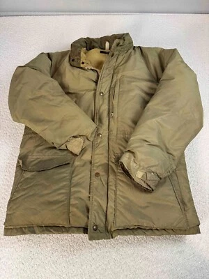 VTG Brooks Brothers Mens Full Zip Snap Military Light Brown Puffer Jacket 42 - Image 1 of 4