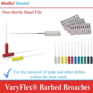 Dental Endo Barbed Broaches For Root Canal Color-Coded 21mm, 25mm 10/Pk VaryFlex - Picture 1 of 20