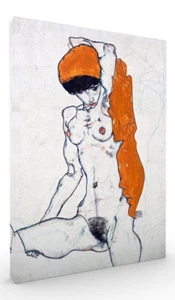 Standing Nude with Orange Drapery by Egon Schiele Wall Art - Picture 1 of 2