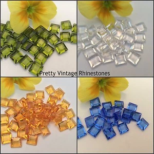 Swarovski #4402/2 Square 8x8mm UF Channel Cut Rhinestone pack 10 Colour Option - Picture 1 of 16