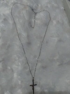 925 Sterling Silver Girls Womens Boys Men's Small Cross Crucifix Charm Necklace - Picture 1 of 12
