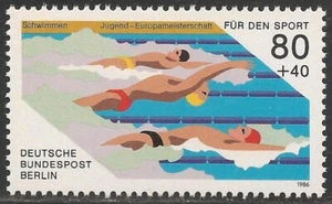 Alemania Berlín #9NB232 en muy buen estado montado - 1986 80 + 40pf natación - Imagen 1 de 1