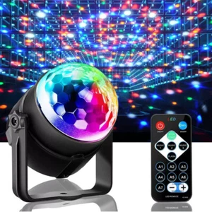 LED Disco Light Ball RGB DJ Party Stage Lights Rotating Galaxy Projector Remote - Picture 1 of 12