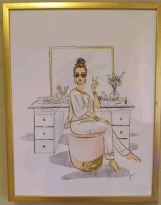 Colleen Karis Designs Frau Friedenszeichen Leinwand Wandbild Kunstdruck 17"×13" - Bild 1 von 3