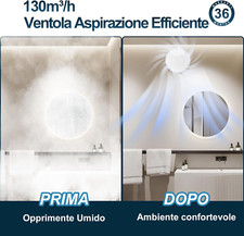 Ventilatore Da Bagno 100 Mm,Silenzioso Aspiratore Estrattore Aria 130M³/H