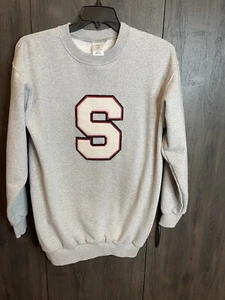 Vintage Stanford Cardinals Embroidered Letterman Sweatshirt Adult Medium Gray - Picture 1 of 6