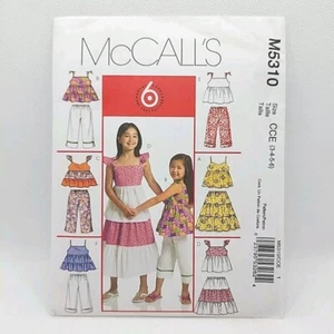 McCall's 5310 Childs Pants Ruffle Skirt And Top Sewing Pattern Size 3-6 Uncut - Picture 1 of 11