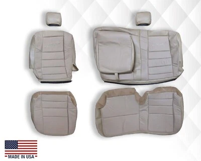 Cubiertas de banco 60/40 de cuero para Ford Excursion Limited 2002-2005 segunda fila tostadas Foto 1 de 4