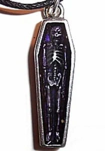 Pewter COFFIN with SKELETON Pendant by Cosmic Pewter of England (b) - Picture 1 of 1