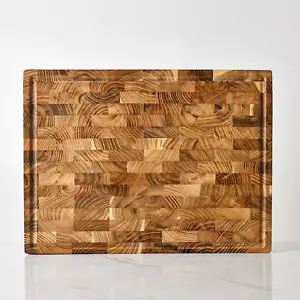 Large Teak Wood End Grain Butcher Block, Cutting Board, Charcuterie Board 16x12 - Picture 1 of 5