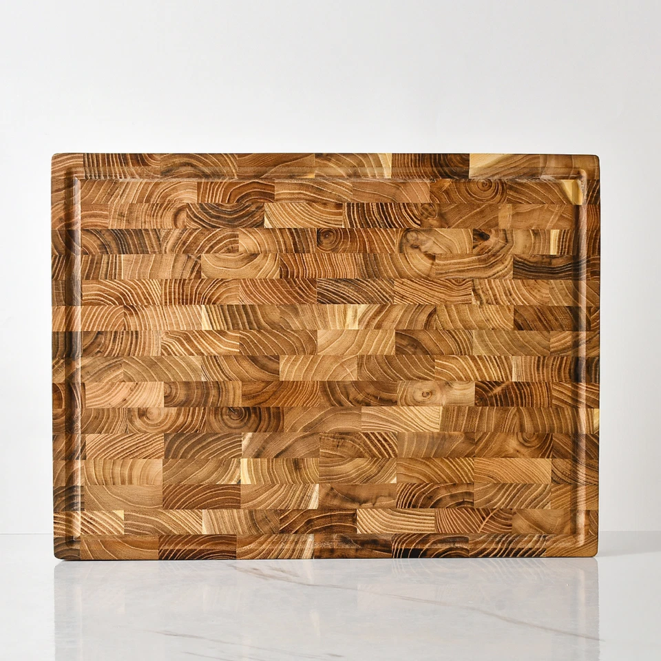Large Teak Wood End Grain Butcher Block, Cutting Board, Charcuterie Board 16x12 - Image 1 of 4