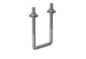 4 Stück - Vierkant-U-Bolzen Stahl verzinkt, 3/8"-16 Gewinde, 2" Innenbreite, 4-5/8" Höhe - Bild 1 von 2