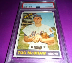 ⚾ 1966 TUG MCGRAW VENEZUELA TOPPS #124 NEW YORK METS PSA 5 Only 3 Higher 🗽 - Picture 1 of 3