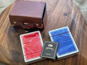 2 barajas selladas de cartas de Italcards en estuche de cuero Firenze de Gigliodoro - Imagen 1 de 10