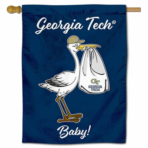 Georgia Tech New Baby Gift Decorative House Flag Cover