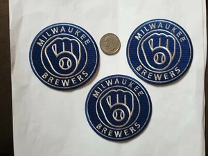 (3) MILWAUKEE BREWERS FERRO SU PATCH 3""X3"" BELLO - Foto 1 di 1