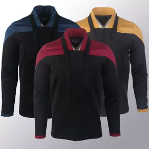 For Picard 3 Red Geordi Gold Blue Dress Uniform Starfleet Jacket Shirts Costume - Picture 1 of 15