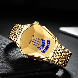 Reloj pulsera BINBOND deportivo militar de lujo para hombre dorado - Imagen 1 de 12
