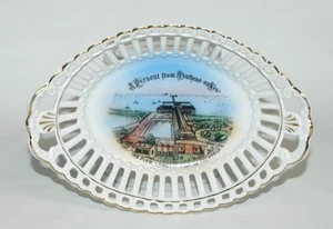 SOUTHEND-ON-SEA ENGLAND 1 MILE LONG PIER SOUVENIR CHINA BASKET BOWL CIRCA 1910 - Picture 1 of 3
