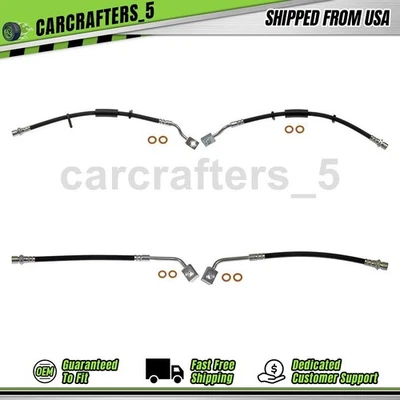 4 Front Rear Brake Hydraulic Hose For 2011-2013 Dodge Durango 3.6L - Image 1 of 4