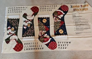 Thimbleberries Fabric Cut and Sew Christmas Santa's Town Stockings Panel 2009 - Picture 1 of 3