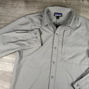 Patagonia Hemd Herren Größe Small Skiddore Langarm grau Reißverschluss Tasche Knopf - Bild 1 von 21
