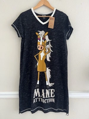 Lazy One Mane Attraction Nightshirt Pajamas S/M NWT Cotton Fun ASO Kaley Cuoco - Image 1 of 4