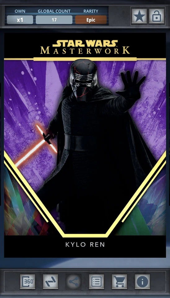 Star Wars Card Trader Masterwork 2024 - Chrome Purple Epic - Kylo Ren - Image 1 of 1