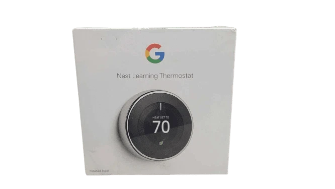 Google Nest Learning Thermostat Smart Wi-Fi Thermostat - Polished Steel T3019US - Image 1 of 1