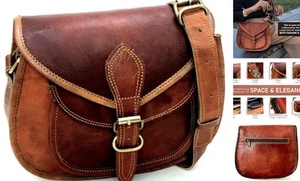 Women Vintage Leather Crossbody Shoulder Bag Satchel ladies Purse Saddle Bag - Picture 1 of 7