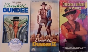 Crocodile Dundee Movies 1-3 (Los Angeles) VHS Videos NTSC Paul Hogan USA Rel - Picture 1 of 5