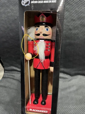 12 inch Wooden Nutcracker Decor, Chicago Blackhawks (Broken Scepter) - Image 1 of 2