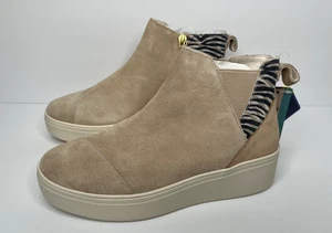 Toms Jamie sandbeige Wildleder Liger Keilabsatz Sneaker Booties Größe 6,5 W bequem Freizeit - Bild 1 von 8