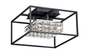 ET2 E23300-20 Black Zephyr 16"W Integrated Led Flush Mount Ceiling Fixture - Picture 1 of 6