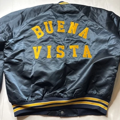 Chaqueta de satén Buena Vista de colección línea de tiza para hombre talla L azul College Iowa University Foto 1 de 4
