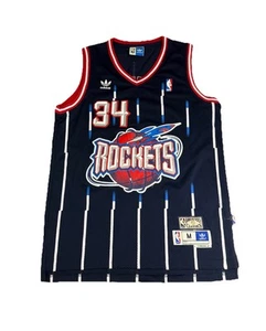 Houston Rockets #34 Hakeem Olajuwon Adidas Jersey Medium +2 Hardwood Classics - Picture 1 of 11