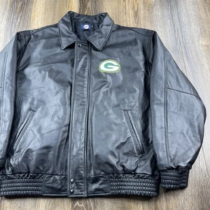 Vintage Green Bay Packers Lederjacke Herren XXL Schwarz Miller Lite NFL Football - Bild 1 von 15